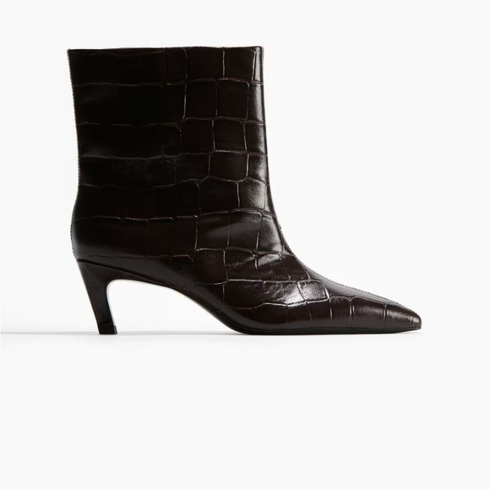 H&M Heeled Ankle Boots - NWT - Brown Crocodile- Sold Out 9